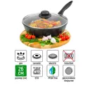 Сковорода глубокая Elan Gallery ГАРМОНИЯ ВКУСА 120295 26см,Черный Оникс с крышкой D26, несъёмная ручка