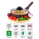 Сковорода глубокая Elan Gallery ГАРМОНИЯ ВКУСА 120766 29см, Рубин с крышкой D20, со съёмной ручкой