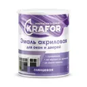 Эмаль акриловая Krafor для окон и дверей цвет белый 1 кг