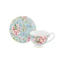 Чайная пара 2 предмета 300 мл 125x95x7 см Elan Gallery Яблоневый цвет на голубом на ножке