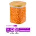 Банка для хранения 450 мл 8x8x11 см Elan Gallery Crystal glass стеклянная с бамбуковой крышкой с силиконовой прокладкой