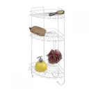 Полка для ванной комнаты угловая Алтайский Металлист АЛТ63 трехъярусная Волна см металл цвет белый