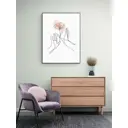 Постер Просто Постер Силуэт рук и цветка 60x90 в раме