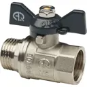 Кран шаровый Aqualink 1" внутренний-наружный бабочка никелированный 82202645