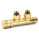 Узел нижнего подключения угловой SR Rubinetterie 1/2"x3/4", цвет золото