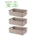 Корзина Violet 811870_3 24.50x16.50x35.50 см полипропилен цвет светло-коричневый 3 шт