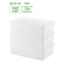 Корзина Violet 811912_3 24.50x16.50x35.50 см полипропилен цвет белый 3 шт