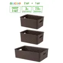 Корзина Violet 811901+3 24.50x16.50x35.50 см полипропилен цвет темно-коричневый 3 шт
