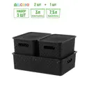 Корзина Violet 811911+3 24.50x16.50x35.50 см полипропилен цвет черный 3 шт