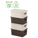 Корзина Violet 811898-4 23.50x17.50x24.50 см полипропилен цвет латте/темно-коричневый 4 шт