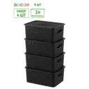 Корзина Violet 811911_4 23.50x17.50x24.50 см полипропилен цвет черный 4 шт