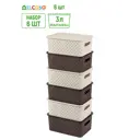 Корзина Violet 811898-6 25.50x26.50x36.50 см полипропилен цвет латте/темно-коричневый 6 шт