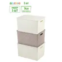 Корзина Violet 811486-3 24.50x33.50x35.50 см полипропилен цвет слоновая кость/мокка 3 шт