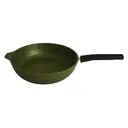 Сковорода с антипригарным покрытием литая со съемной ручкой ТМ KUKMARA Trendy style malachite 22 см цвет бронза