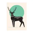 Постер на холсте Скандинавский стиль - Олень 50x70 см в подарочном тубусе без рамы