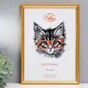 Рамка Simaland 7109110, 25x35 см, пластик, цвет золотистый, пластиковый экран