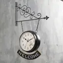 Часы настенные Simaland двойные Садовые "WELCOME" плавный ход d=20 см 55x36 см