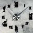 Часы-наклейка DIY "Кошечки" плавный ход 120x120 см