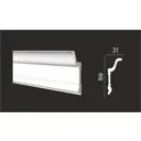Плинтус потолочный дюропласт ударопрочный под покраску Decor-Dizayn DD501 белый 3.1x5.9x200 см