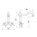 Двухвентильный смеситель Ravslezak Mk120.5/8sm 15.5 см цвет бронза