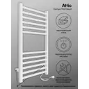 Полотенцесушитель электрический Indigo Attic 430x800 мм 85 Вт лесенка цвет белый