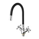 Двухвентильный смеситель D-lin D153810-1 15 см цвет черный