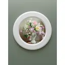 Картина в круглой белой раме "Цветы прованса" Розовый букет 27x27 см