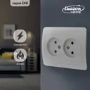 Розетка двухместная встраиваемая Luazon lighting Уют 3092342 цвет белый