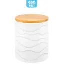 Банка для сыпучих продуктов Elan gallery Айсберг волны 0.65 л фарфор цвет белый, коричневый