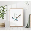 Постер 28 картин "Стрекозы рисунок в японском стиле" 70x50 см в подарочном тубусе без рамы