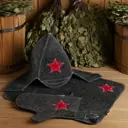 Набор для бани Добропаровъ Буденовец серый: шапка, коврик, рукавица