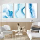 Постер 28 картин "Абстракция в голубых тонах" 70x50 см