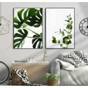 Набор постеров 28 картин "Монстера, тропические листья" 70x50 см 2 шт в подарочном тубусе
