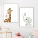 Постер 28 картин "Слоник и жираф" 70x50 см