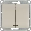 Выключатель встраиваемый Systeme Electric Glossa СХ5А 2 клавиши цвет платиновый