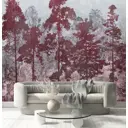 Фотообои флизелиновые Dekor vinil 300x260 см Абстрактный лес в бардовых оттенках