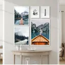 Набор постеров 5 шт 28 картин "Горные пейзажи, лодка и маяк, рисунки" 95x105 см в тубусе без рамы для интерьера