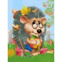 Картина по номерам Белоснежка холст 30x40 см Ёжик-садовод