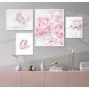 Набор постеров 4 шт 28 картин "Цветы пионы" 140x85 см в тубусе без рамы для интерьера