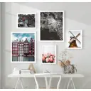 Набор постеров 5 шт 28 картин "Город амстердам" 111x85 см в тубусе без рамы для интерьера