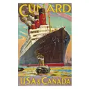 Постер Простопостер "Корабли - корабль cunard u.s.a & canada" 50x40 см в раме