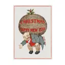 Постер Простопостер "Зима - старик с игрушкой" 90x60 см в подарочном тубусе без рамы