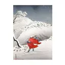 Постер Простопостер "Зима - человек в красном" 50x40 см в раме
