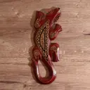 Панно настенное "Геккон бордовый с орнаментом" 1x11x30 см