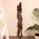 Панно настенное "Геккон коричневый с черно-белым узором" 1.5x15x100 см