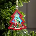 Елочная игрушка Красная елочка с дедом морозом Luazon lighting 6117359 1.5 см х 11 см красный