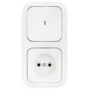 Блок выключатель с розеткой встраиваемые Bylectrica Гармония В-РЦ-669 1 клавиша без заземления цвет белый