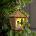 Елочная игрушка Фонарь со снеговиком Luazon lighting 6117302 8 см х 8 см бежевый