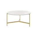 Журнальный столик круглый Greenween Aurora 90x90 см золотой столешница мрамор