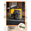 Защитный экран Borntoprint Серый кот 60x50x0.4 см закаленное стекло цвет серый/желтый